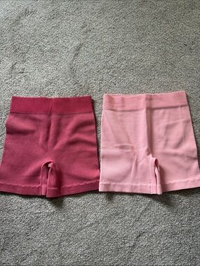 Zenana Outfitters Ribbed Shorts Duo - Coral and Dusty Rose